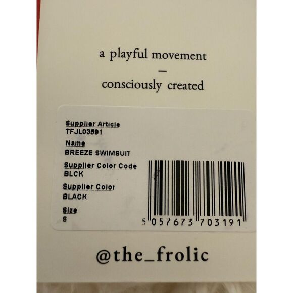 The Frolic Breeze cupped lattice broderie swimsuit in black Size S NWT - Picture 13 of 14